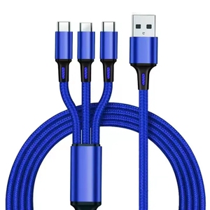 ユニバーサル多機能卸売耐久性データ3 in 1 USB急速充電ケーブル携帯電話/Type-C/Android用充電コード - Product Image 2