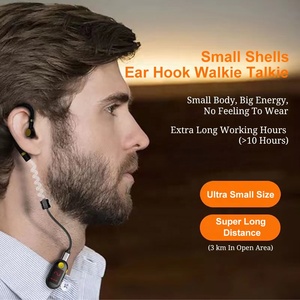Mini gancho para la oreja Walkie Talkie sistema de intercomunicación bidireccional 25 canales 400-470MHz 0,5 W intercomunicador inalámbrico para restaurante para Hotel
