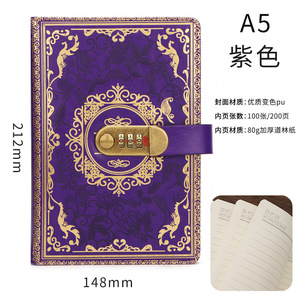 Promozione diario personalizzato viola pittura su misura disegno diario bianco a spirale in pelle PU taccuino per la scuola degli studenti - Product Image 6
