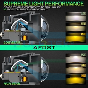 BULBTEK AF08T 3インチLEDフォグプロジェクターレンズデュアルビーム3トリプルカラー3000K 4300K 5500K 6000Kゴールドゴールデンホワイトフォグプロジェクター - Product Image 5