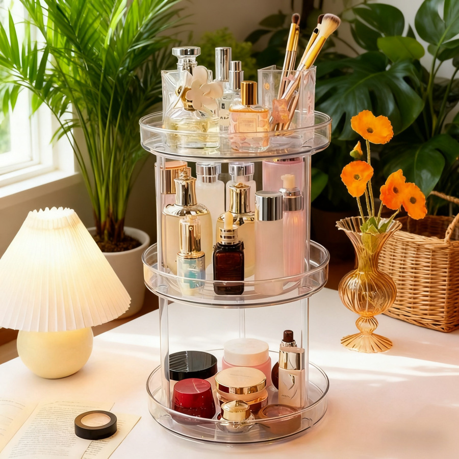 Three-tier, three-column plastic storage rack