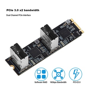 8 Port RAID SATA III 6Gbp/s M.2 B + M anahtar adaptörü PCI-e 3.0x2 bant genişliği dahil 2 Mini SAS 4 SATA kablo desteği ZFS RAID - Product Image 3