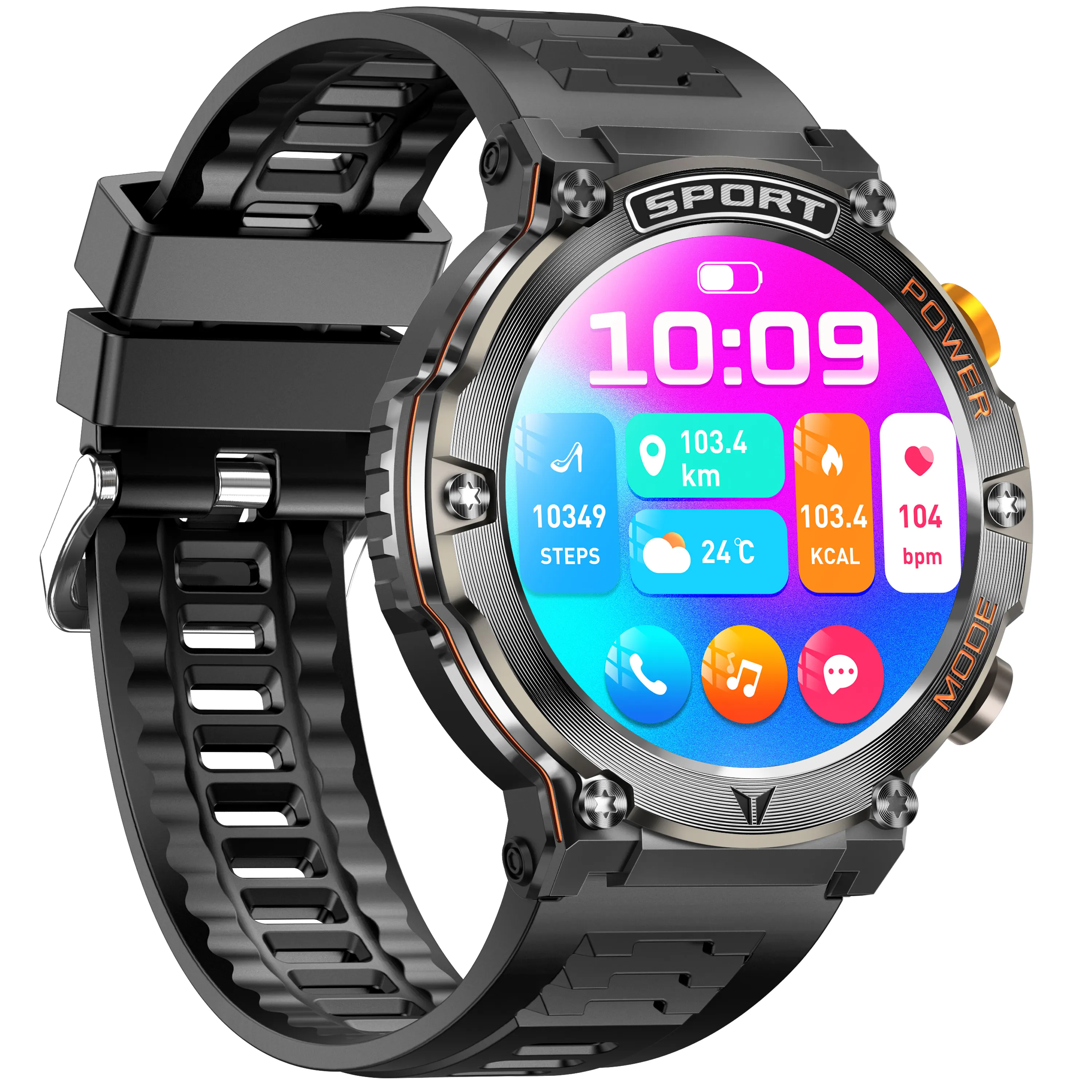 Nuevos relojes de llamada de marcación 1,43 pulgadas 10 días uso brújula 24h corazón Rete sangre oxígeno digital hombres relojes reloj Android IOS