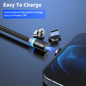 USLION 3 <strong>in</strong> <strong>1</strong> USB Magnetic Charging Cable Type-C Micro-USB 360 Degree Rotate <strong>2</strong> Meter <strong>2</strong>.4A Fast Charging Cable - Product Image 3