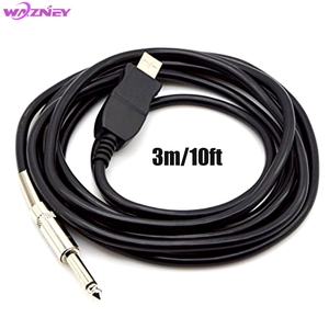 USB gitar bas 6.35mm 1/4 Mono erkek Jack bağlantı hattı ses Connecr kablosu 6.5 - Product Image 5