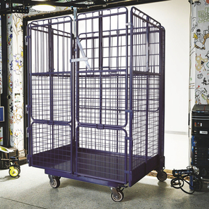 Tay đẩy gấp dây kim loại cán Pallet lồng giỏ hàng với 500kg Công suất Jonathan thương hiệu bánh xe & CuộN Container xe đẩy - Product Image 4