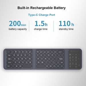 Foldable Bluetooths <strong>Keyboard</strong> with Touchpad Rechargeable Full Size Ultra Slim Pocket Folding <strong>Keyboard</strong> for Android Windows <strong>IOS</strong> - Product Image 5