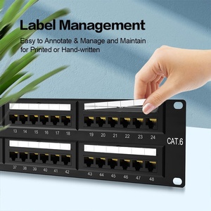 Precio de fábrica CAT6 RJ45 UTP Rack de 19 pulgadas 2U Panel de conexión de red 48 puertos con 110 conectores IDC perforados - Product Image 3