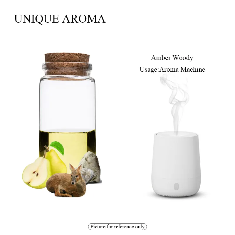 Aceite de Perfume amaderado de ámbar de AROMA ÚNICO, aceite de aroma de madera de almizcle fuerte de alta calidad para máquina de aroma