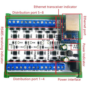 ETHUB18 DC 8-30V 1 Ethernet to 8 RS485 HUB <strong>Module</strong> for UDP <strong>TCP</strong> <strong>Modbus</strong> <strong>TCP</strong> RTU MQTT HTTP PLC Configuration Software - Product Image 6