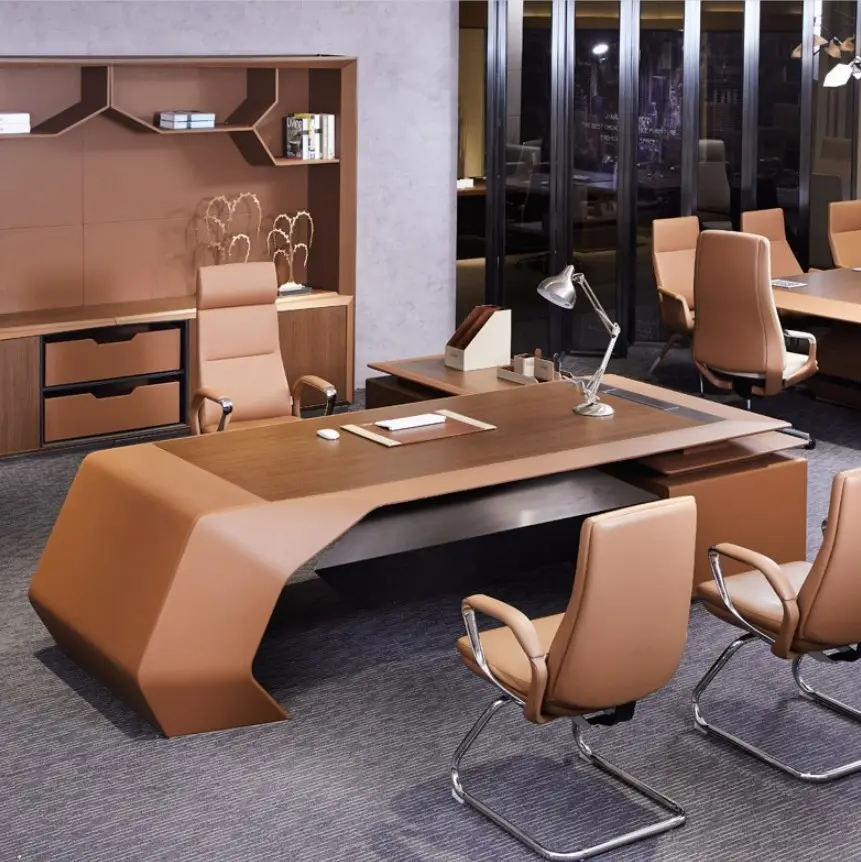 Fabriek Prijs Executive Modern Kantoormeubilair Tafel Moderne Luxe Design Bureau 3198*2460*750Mm