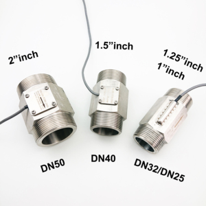 Fábrica 1 "1,5" 2 pulgadas Medidor de flujo de turbina de acero inoxidable Salida de pulso Efecto Hall Sensor de flujo de agua masivo DN25 DN32 DN40 DN50 - Product Image 2