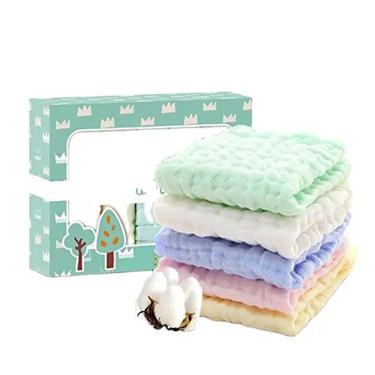 Paño y toallas de muselina para bebé recién nacido, algodón orgánico 100% Natural de primera calidad, 6 capas
