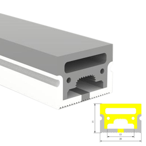 180 Degree Three Sides Luminous Silicone <strong>LED</strong> Channel Diffuser Large Beam Angle Top Emitting 20*14mm - Product Image 1