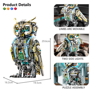 Mj 13094 khối xây dựng thiết lập giáo dục nhựa moc cơ khí steampunk cú cho đồ chơi Quà Tặng 1296pcs hai bên đèn - Product Image 2