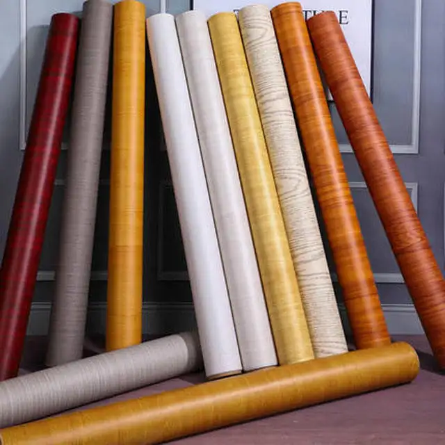 Fabrik Direkt verkauf Hochglanz Holz gewinnen selbst klebende PVC-Folien rolle und PVC-Lamini folie für Möbel