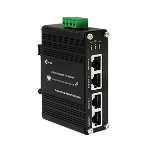 高品質の売れ筋2RJ45イーサネットデータ入力ポート2RJ45電源O12〜48VDC電源入力産業用ギガビットPoEインジェクター - Product Image 1