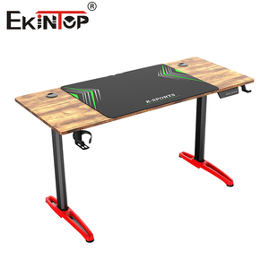 Ekintop批发起重木质电动可调站立桌廉价电脑转角最佳L游戏桌