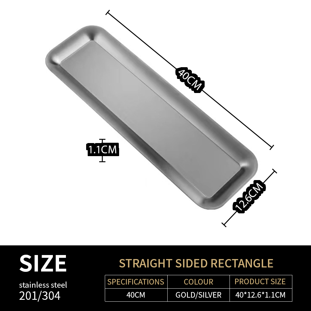 201 Silver Straight-Side Rectangle 40 CM