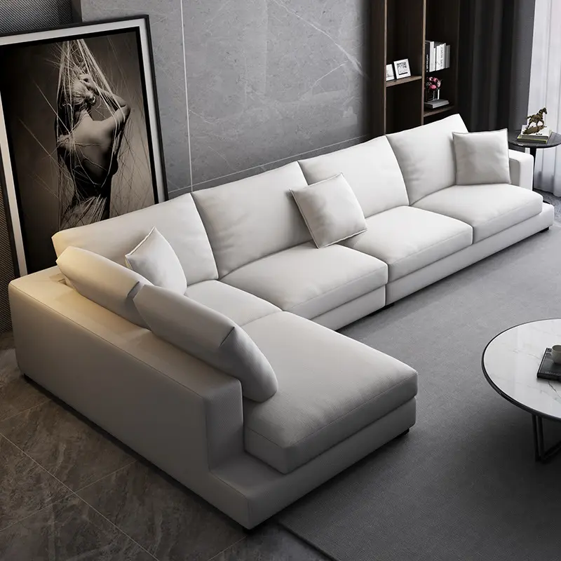 Modern Microfiber Fabric Sofa set furniture Full Removable Corner Combination Living Room Sofas