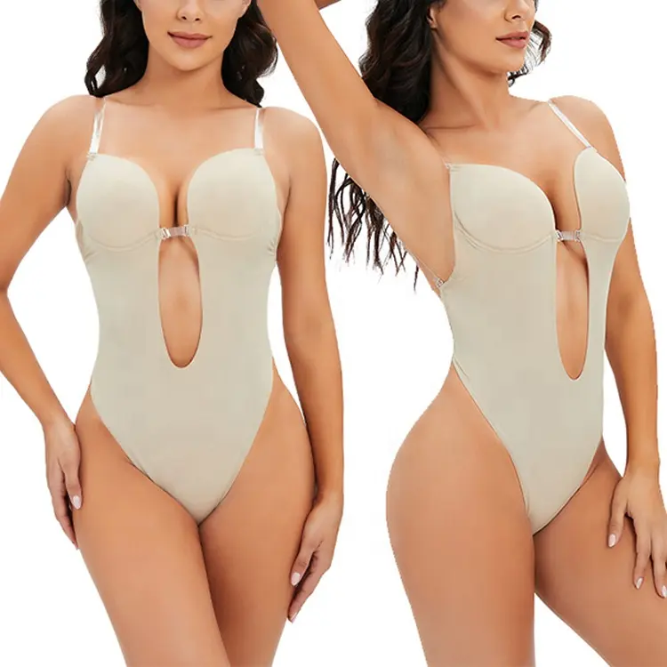 7067 Conjunto de modelador de corpo sem costas para mulheres com sutiã, flexível e respirável, flexível para controle de barriga e abdômen