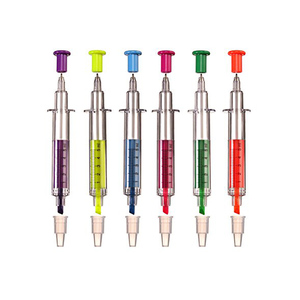 工厂出售2装1注射器形状荧光笔，带圆珠笔用于促销 - Product Image 1