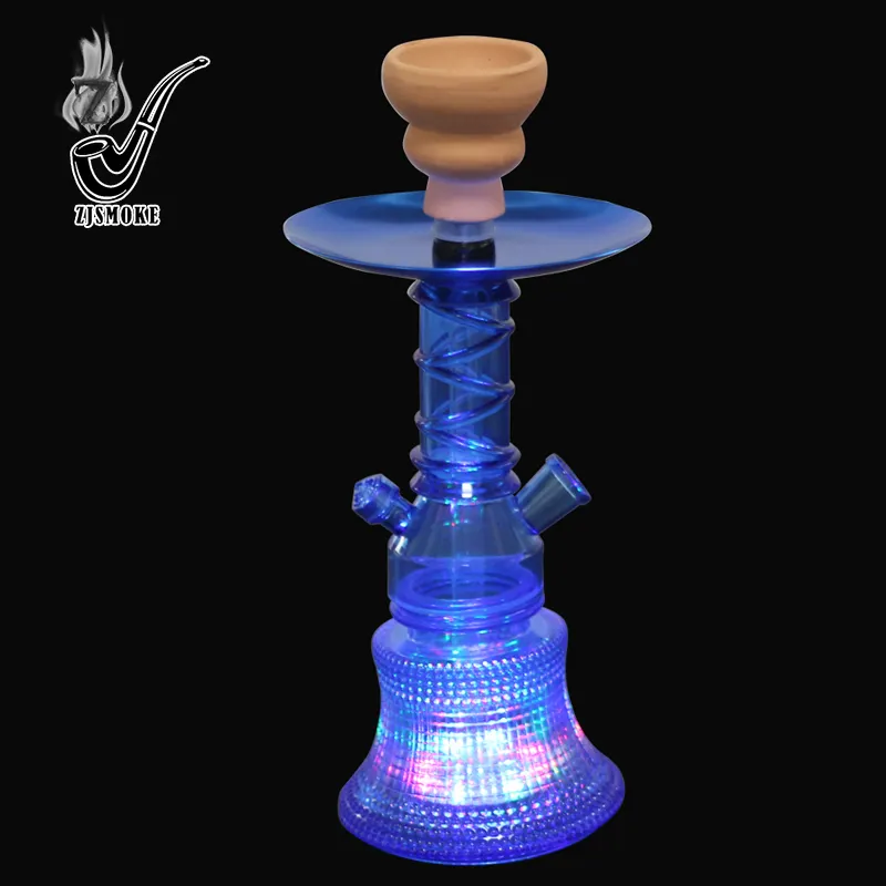 Cachimba portátil con luces azules en la noche, shisha, Hookah, venta al por mayor, con luz led