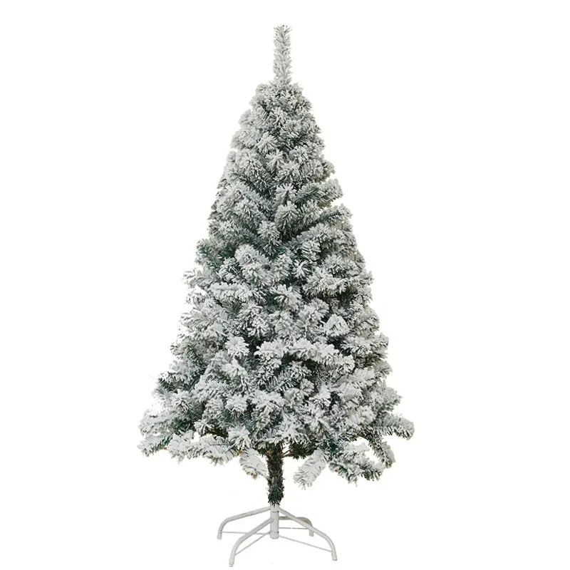 Venta al por mayor planta plástico realista artificial plástico blanco nieve Navidad Pino árbol de Navidad para la decoración de la ventana de la tienda