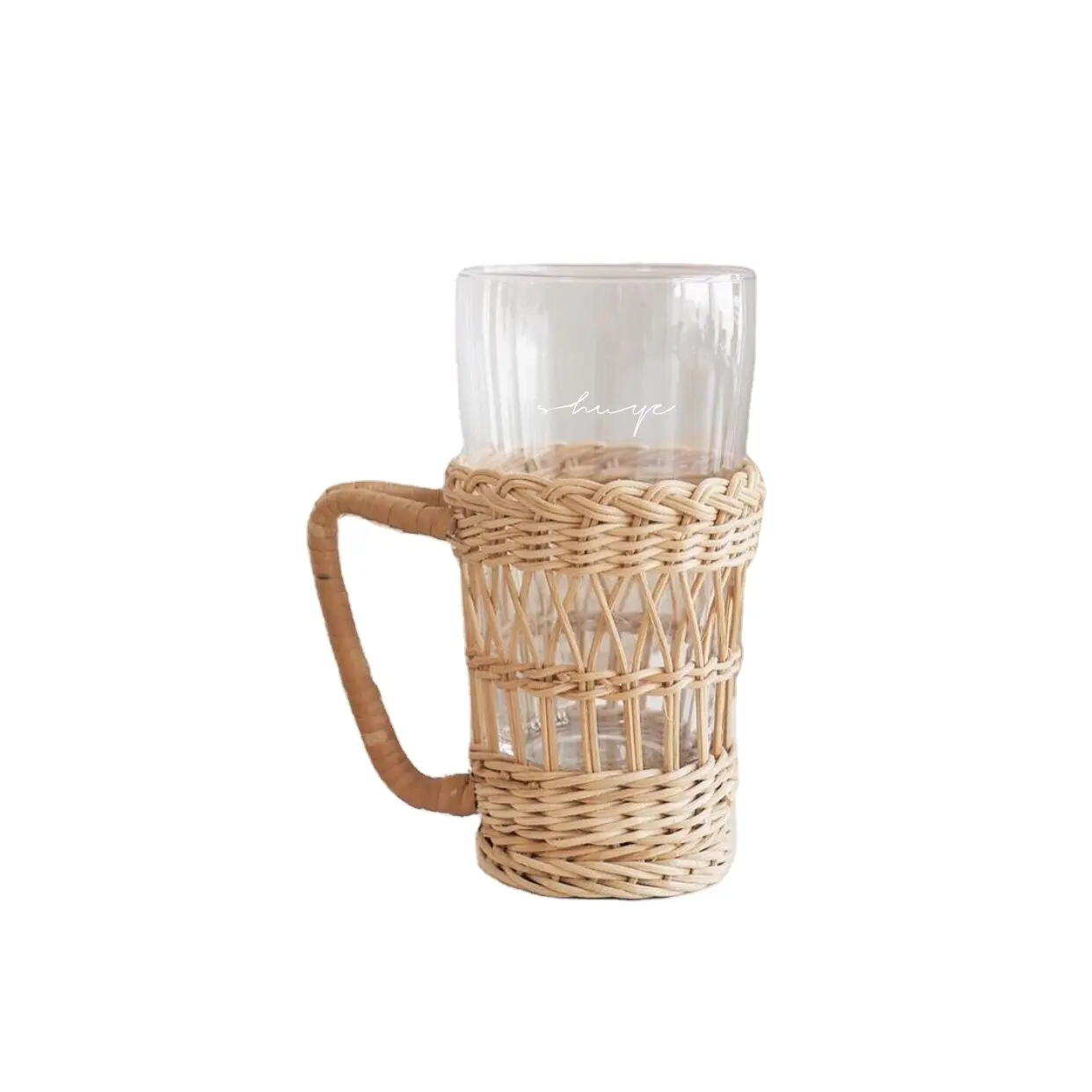 Portabicchieri Vintage in materiale Eco Rattan per decorazioni per la casa artigianale per tazza da caffè