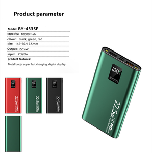 Metal Shell PD18W TYPE-C Bidirectional Fast Charge Quick Charge QC3.0 PD22.5w Super Fast Charge 10000mah Powerbanks - Product Image 6