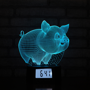 Multifunzione Smart Home Lights lampada Base orologio 7 colori LED telecomando luce notturna - Product Image 5