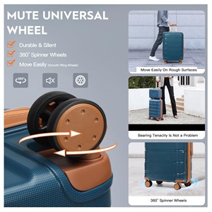 5-Piece hafif haddeleme Spinner tekerlekler ve TSA kilit ile seyahat bagaj seti PP valizler özel Logo taşımak bagaj seti - Product Image 3
