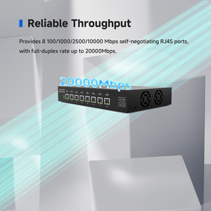 8 porte 10G non gestite 120W PoE Switch veloce con scheda di rete Plug-and-Play RJ45 IGMP Snooping 10G NAS Server Workstation - Product Image 5