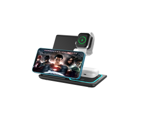 เครื่องชาร์จโทรศัพท์ไร้สายพับได้อเนกประสงค์15W 3 in 1แท่นวางสำหรับ iPhone Samsung สำหรับ Apple Watch airpods - Product Image 4