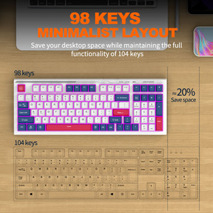 Ratón inalámbrico Combo de teclado Tres modos Juego Business Office Keyboard Mouse Combo Laptop Computer Keyboard - Product Image 2