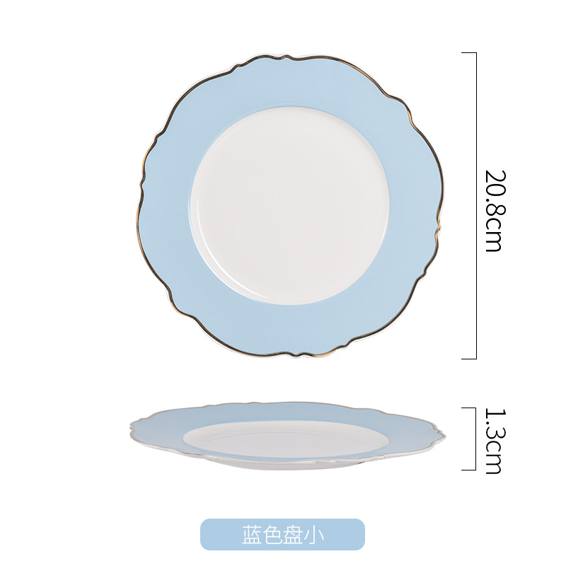 จานสีฟ้า-8นิ้ว
