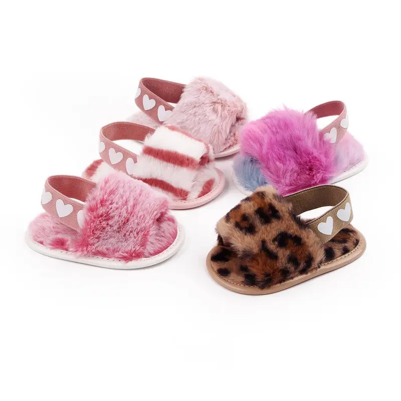 Sandalias baratas de tela para bebé al por mayor, nuevas zapatillas de bebé teñidas con lazo, zapatos de felpa para bebé