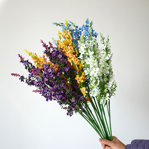 Decoración para fiesta de boda en casa Flor de hierba gatera simulada hojas de menta adorno de flores hojas de menta artificiales seda Menta a base de hierbas - Product Image 1
