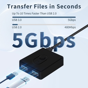 2x1 USB3.0 <strong>Switch</strong> <strong>1x2</strong> Bi-direcional USB KVM Switcher 2 Port Sharing 1 Devices for Keyboard Mouse Printer 2 Port Hub - Product Image 3