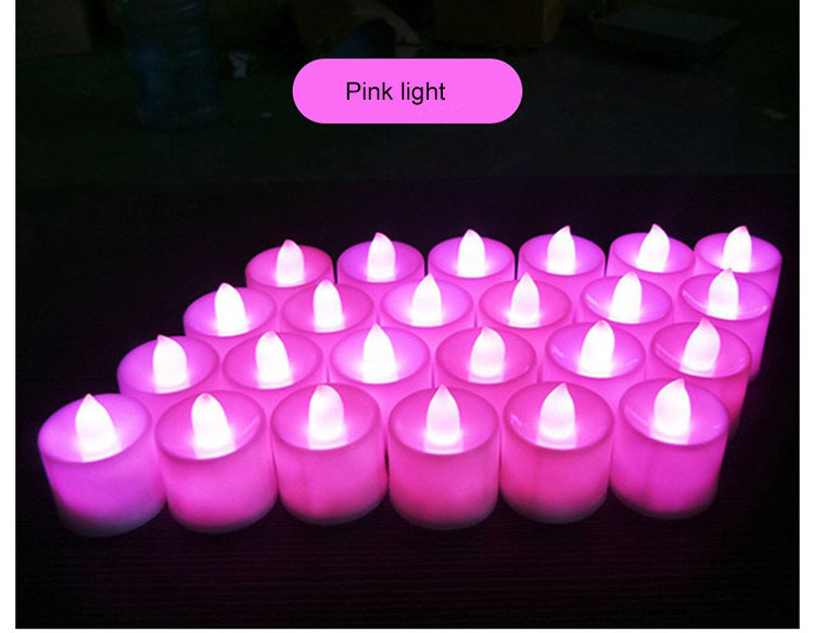 White candle with pink light