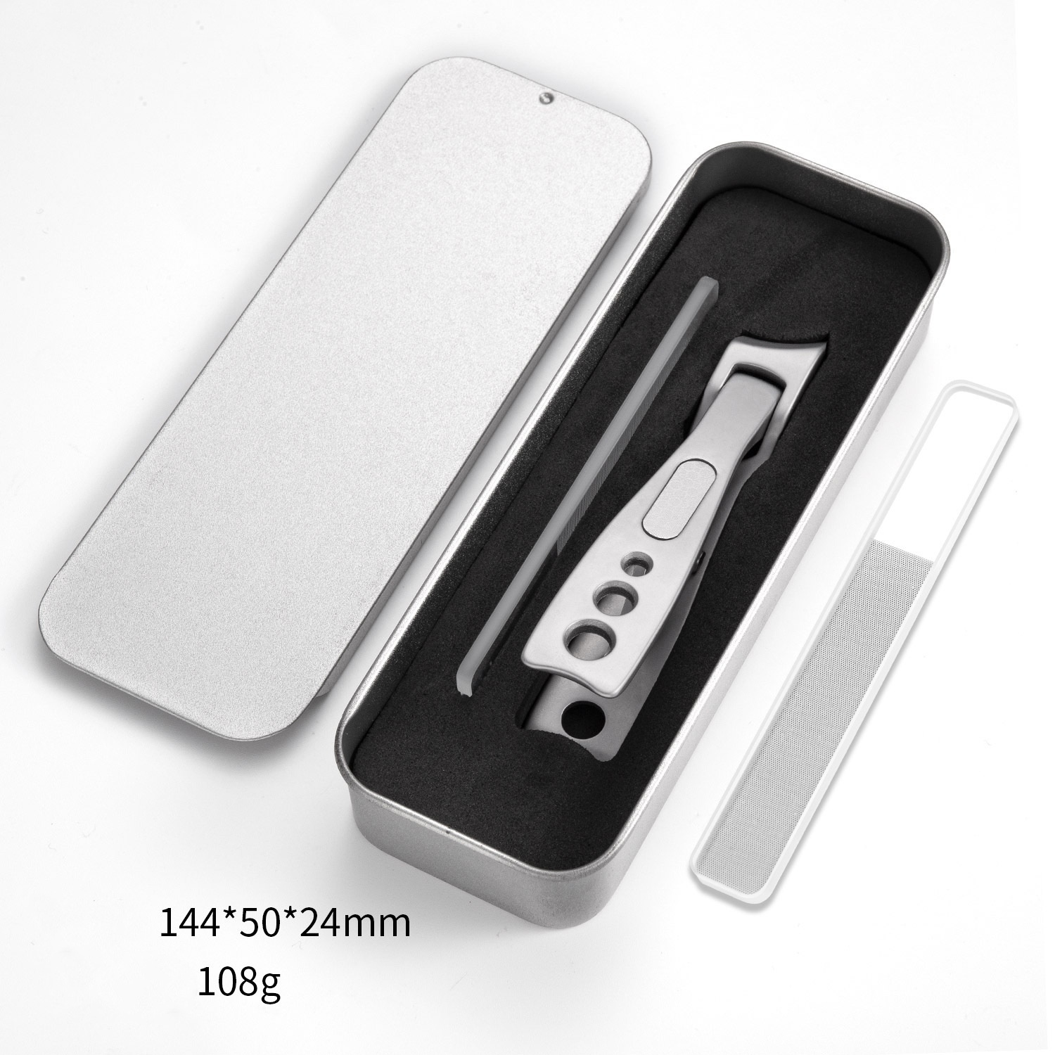 Silver Bevel mouth with glass file box packing