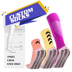 Manufacturer of Custom Logo <strong>Socks</strong> with 360&deg; Silicone Grip 48h Virtual Sample Minimum Order of 50 Pairs for Spring Season - Product Image 1
