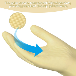 Gants en <span class=keywords><strong>Latex</strong></span> à manchette droite <span class=keywords><strong>13</strong></span> pouces de <span class=keywords><strong>long</strong></span> ménage nettoyage diamant poignée anti-dérapant pour cuisine vaisselle - Product Image 3