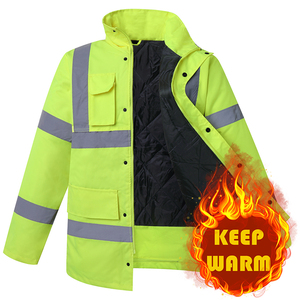 Khả năng hiển thị cao phản quang Hi VIS mùa đông bảo hộ lao động áo khoác không thấm nước vải thoáng khí cho xây dựng an toàn bảo hộ lao động Áo khoác - Product Image 4