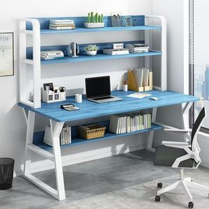 Tavolo moderno in stile semplice con ripiani e ripiani scrivania da studio con scaffale per scrivere da studio tavolo da lavoro in legno da ufficio