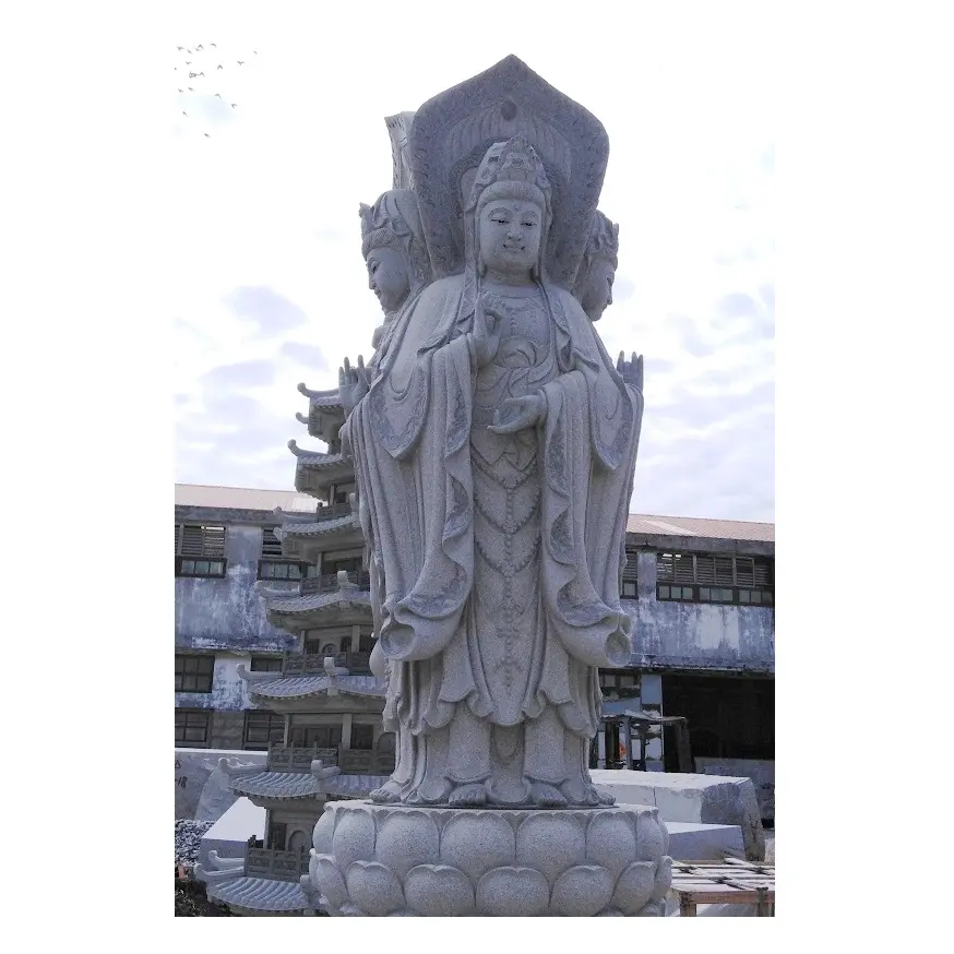 Grigio Granito Grande Giardino Statue di Buddha Per La Vendita, la Statua Di Kwan Yin