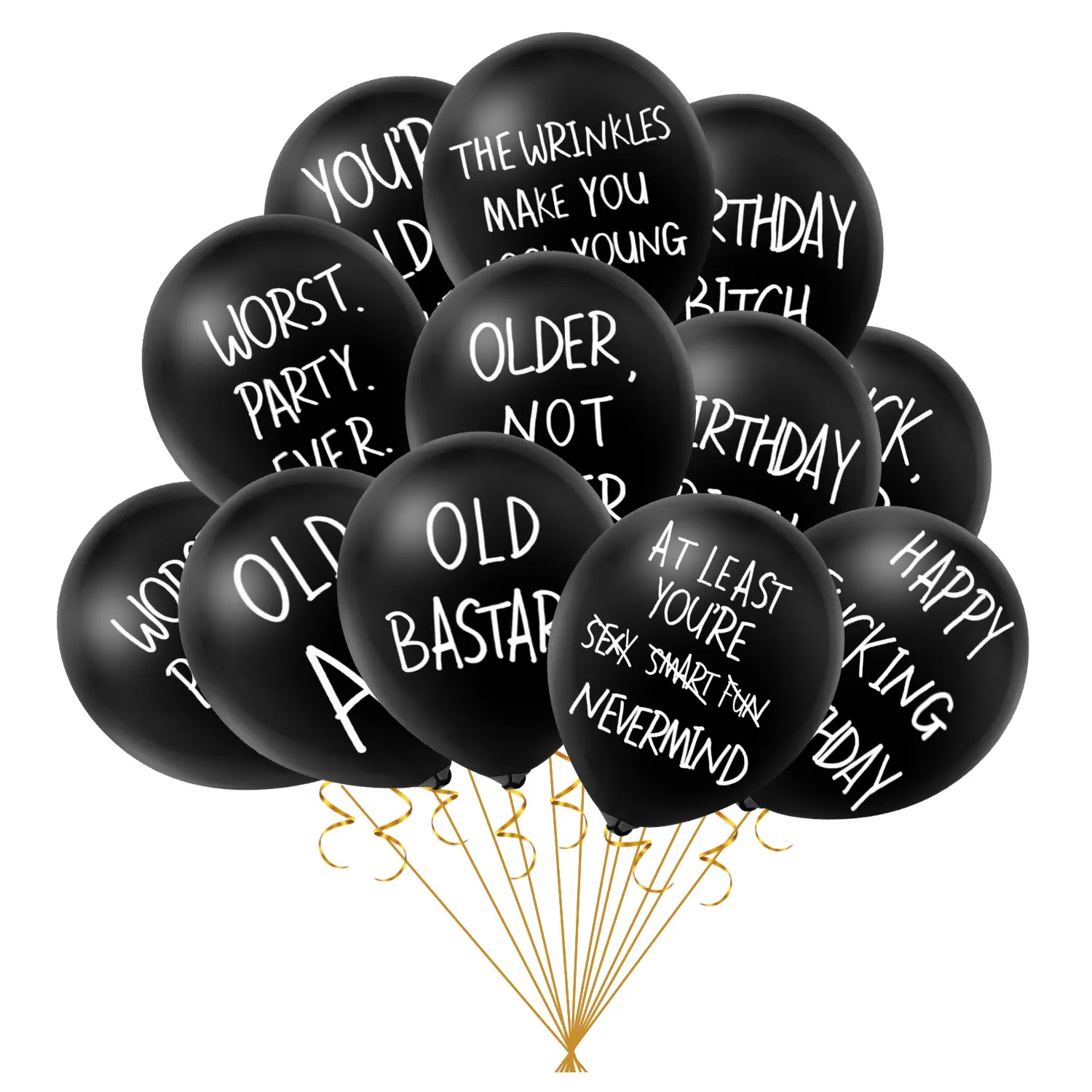 Fiesta 10 frases de globos de látex diferentes fiesta de cumpleaños de ancianos enojados interesantes globo de látex de 12 pulgadas juguetes de decoración de helio