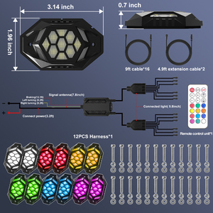 ชุดไฟร็อค8พอด RGBW LED หลากสีอุปกรณ์เสริมไฟรถยนต์พร้อมการควบคุมแอพสำหรับไฟส่องสว่างใต้หิน - Product Image 1