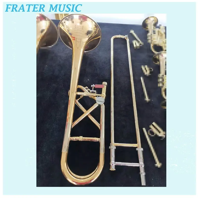 Alta qualità Bb/F Trombone OEM lacca oro Bb/F chiave corpo in ottone giallo Trombone (JTB-700)