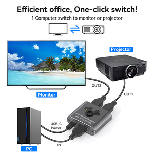 Displayport Switch 8K60Hz Display Port Switch <strong>2</strong> <strong>Input</strong> <strong>1</strong> <strong>Output</strong> Displayport <strong>Switcher</strong> DP <strong>1</strong>.4 <strong>Switcher</strong> Compatible With TVs